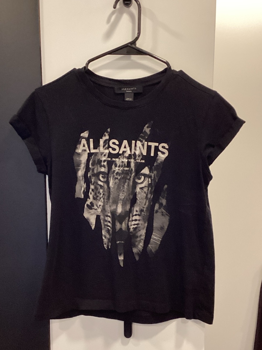 AllSaints Black Logo Crewneck Tee
